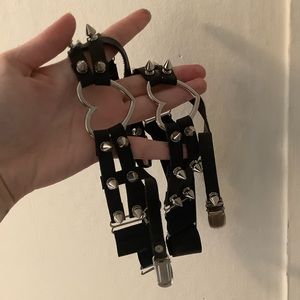 Spiked heart garters